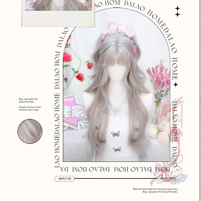Moon Sinking - Elegant Lolita Long Curly Greige Wig - image 5