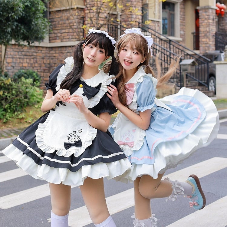 Kitty Paw Embroidery Sweet Lolita Apron Dress - image 4
