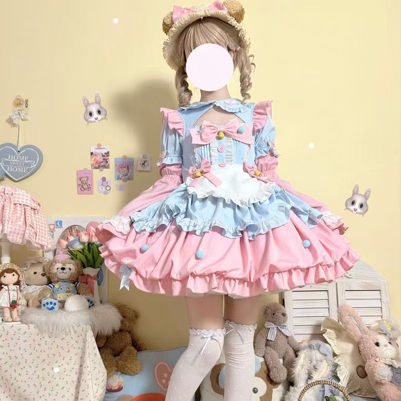 Oath Maid Purple Bubble Sleeve Sweet Lolita OP Dress Plus Size - image 5