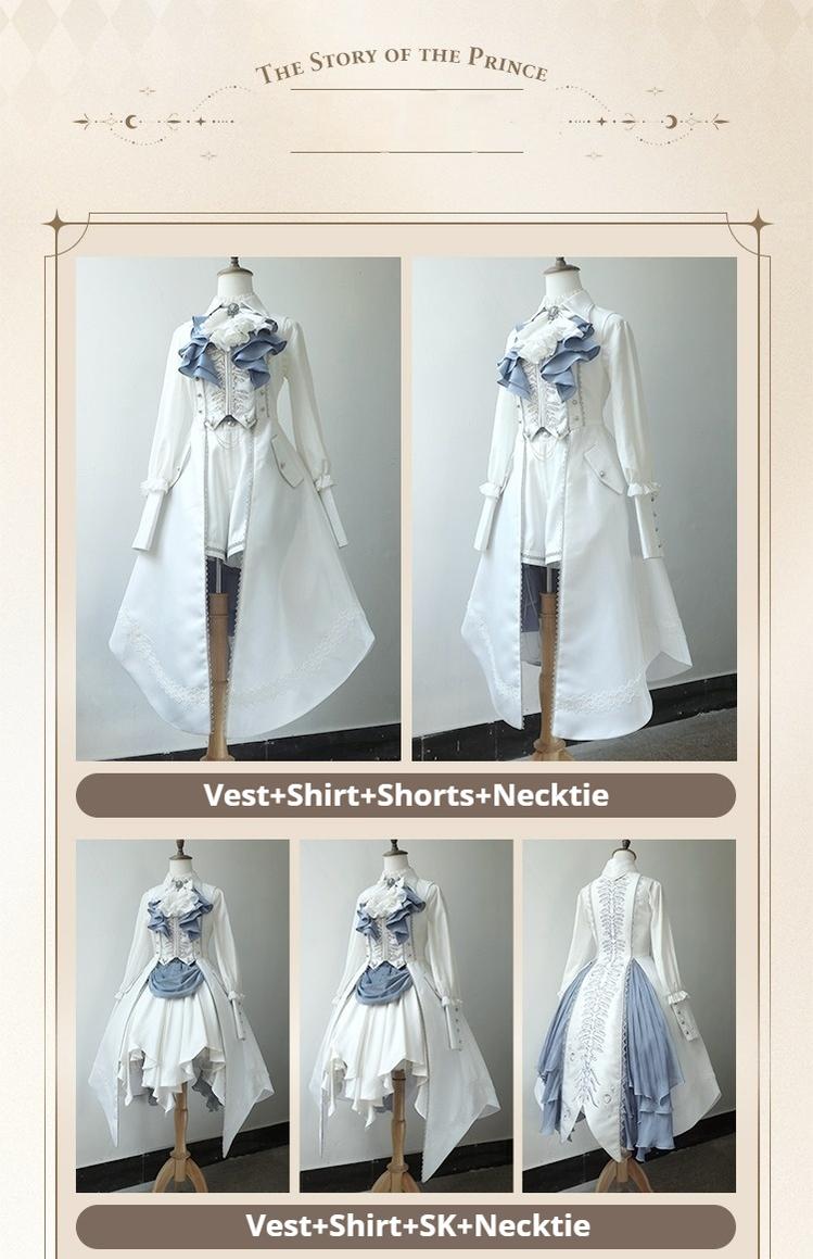 Crumbling Skeleton - Ouji Lolita Fishbone Embroideried Vest & Pants Suits - image 42