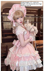 Old School Lolita Halter Neck OP Dress, Polka Dot Accent - image 13