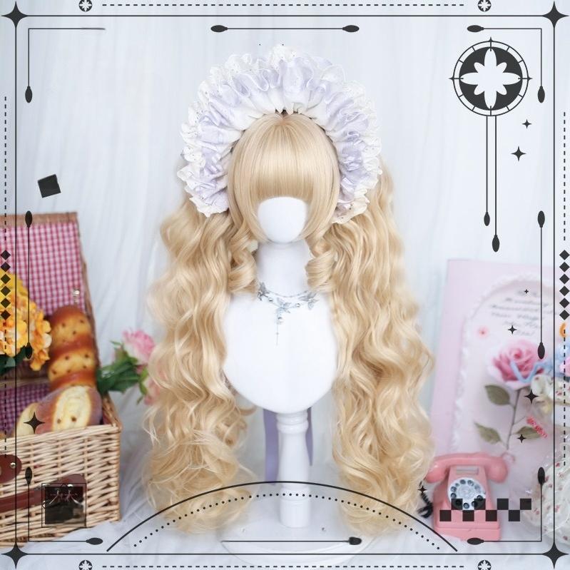 Blonde Sweet Lolita Wig With Roman Roll & Double Ponytails - image 2