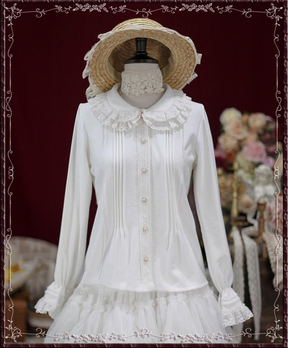 Cotton Retro Lace Lolita Blouse - image 2