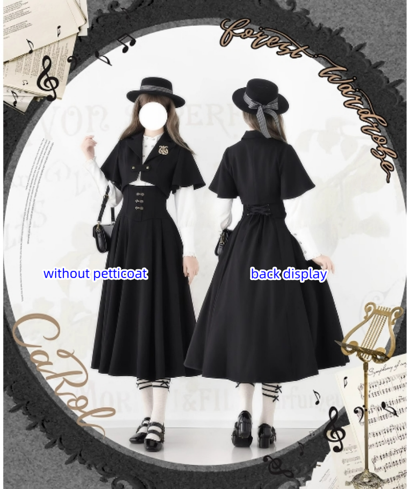 Vintage Lolita Fishbone Halter Skirt and Autumn Jacket - image 10