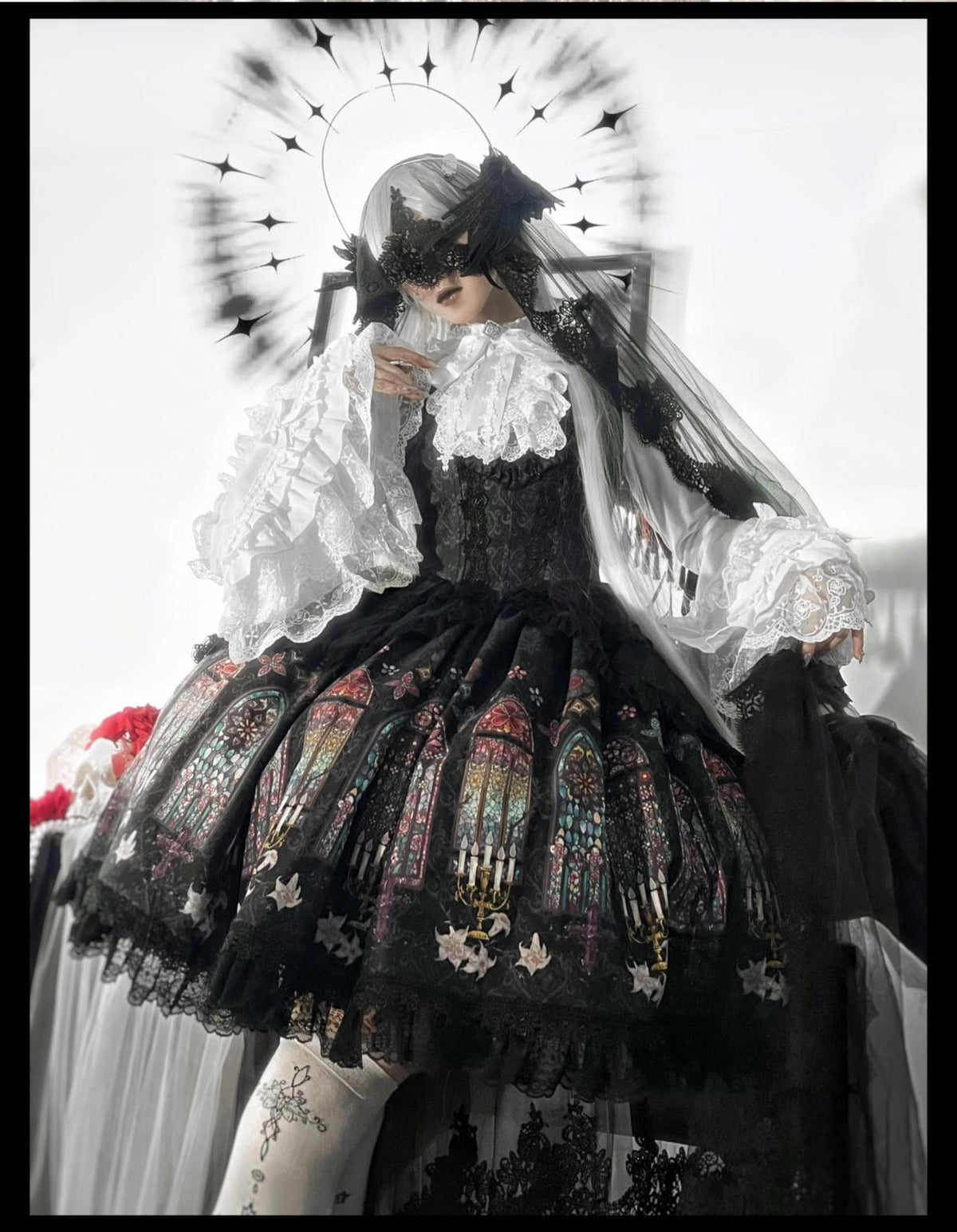 Temple Stained Glass Gothic Lolita JSK and Blouse Set - image 5