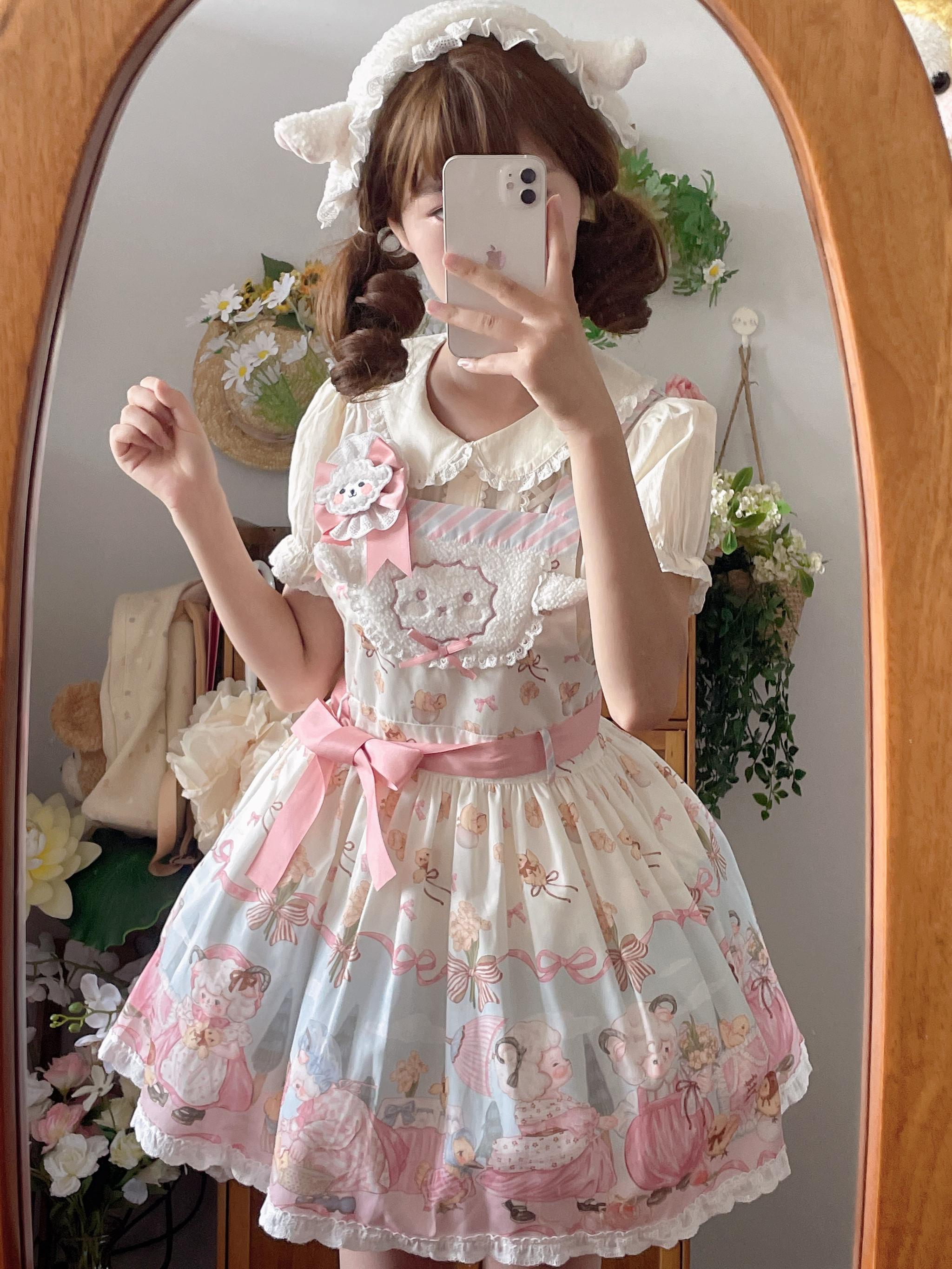 Sheep Pattern Waltz Princess Lolita JSK Salopette - image 19