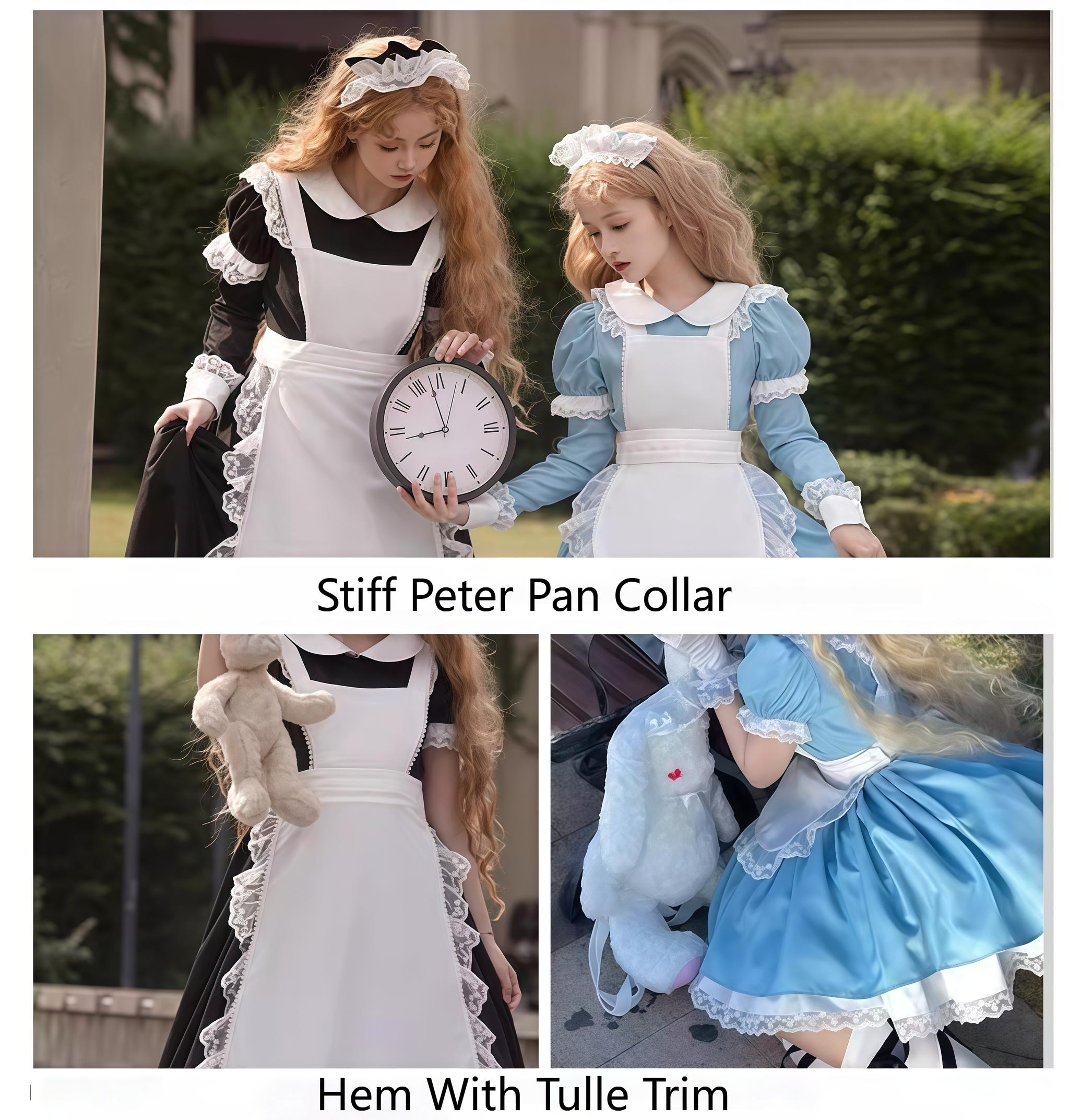 Dream Doll - Plus Size Maid Lolita OP Suit Black and Blue Dress - image 19