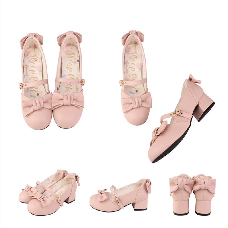Elegant Lolita Bownot Retro High Heel Shoes - image 14