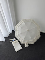 Raven and Lace Classic Lolita Foldable Ruffle Parasol - image 3