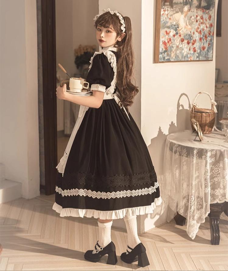 Halloween Gothic Lolita OP Maid Lolita Dress Elegant Lolita OP - image 13