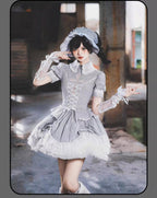 Striped Cross - Gothic Coordinated Lolita Set, Adjustable Blouse & Skirt - image 9