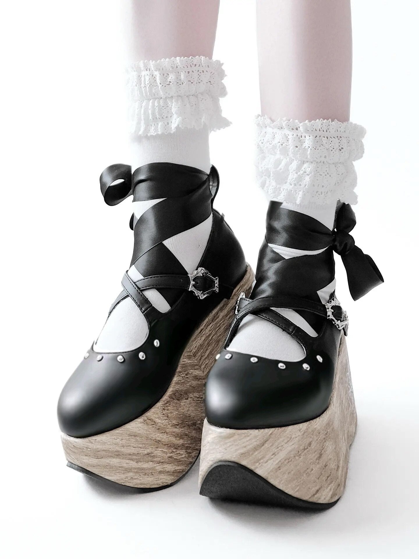 Puppet Lullaby - Gothic Cross Rocking Horse Platform Shoes - image 6