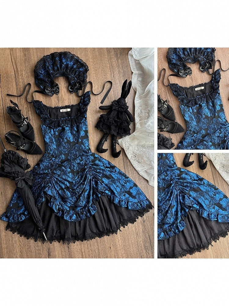 Dark Blue Ruffled JSK Gothic Lily - Miss Point - image 8