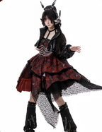 Bleeding Strawberry - Gothic Lolita JSK Dress with Jacket and Rib Chain Accessory - image 12