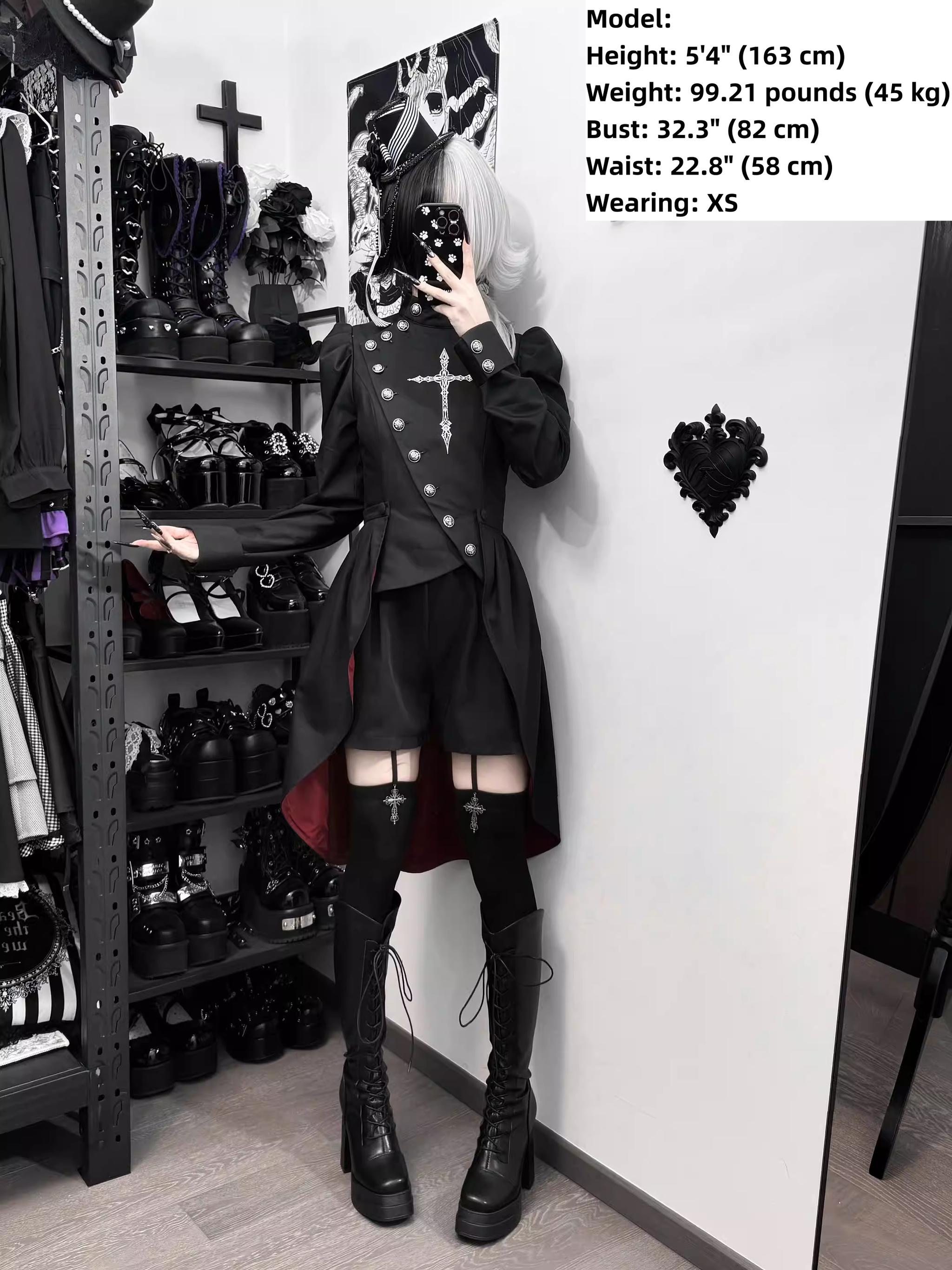 White Night Sonata - Ouji Lolita Embroidery Coat, Detachable Trailing - image 13