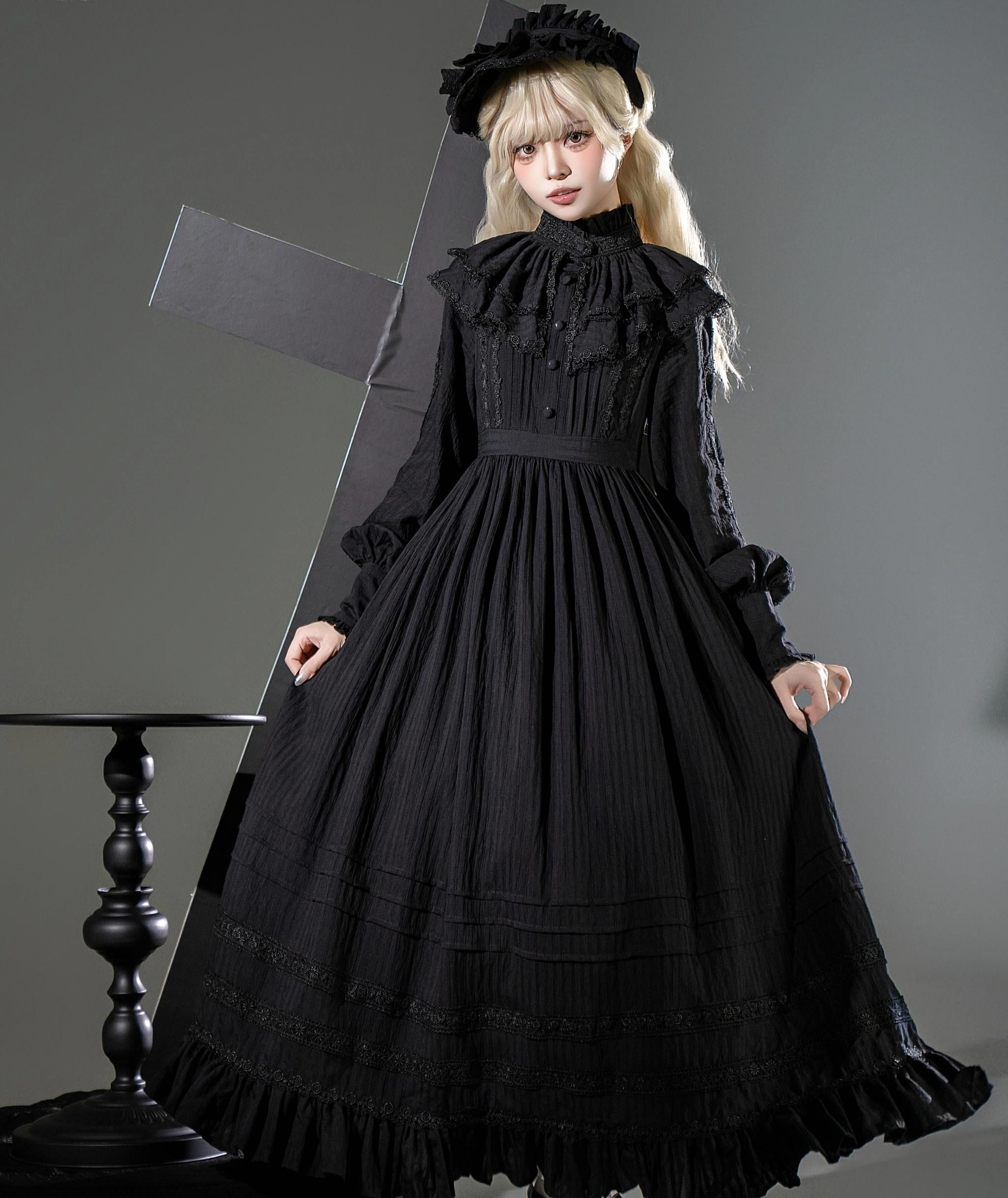 A Quiet Place - Nun Style Gothic Lolita OP Dress - image 3