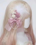 Satin Ballet Sweet Lolita Feather Bow Headdress - image 15