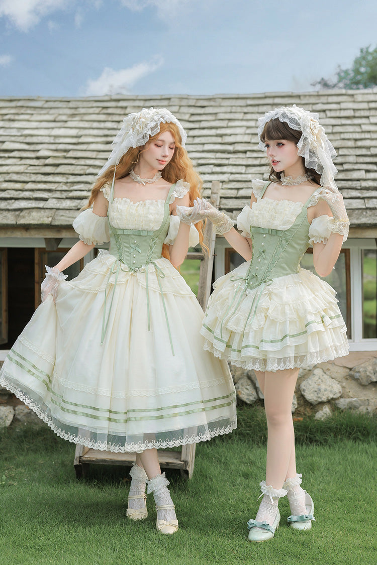 Green Fishbone Sweet Lolita JSK Dress Two Versions - image 7