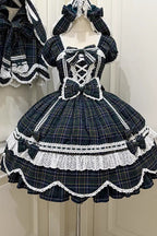 Gingham Petal Bunny - Sweet Lolita OP Dress in Green - image 14