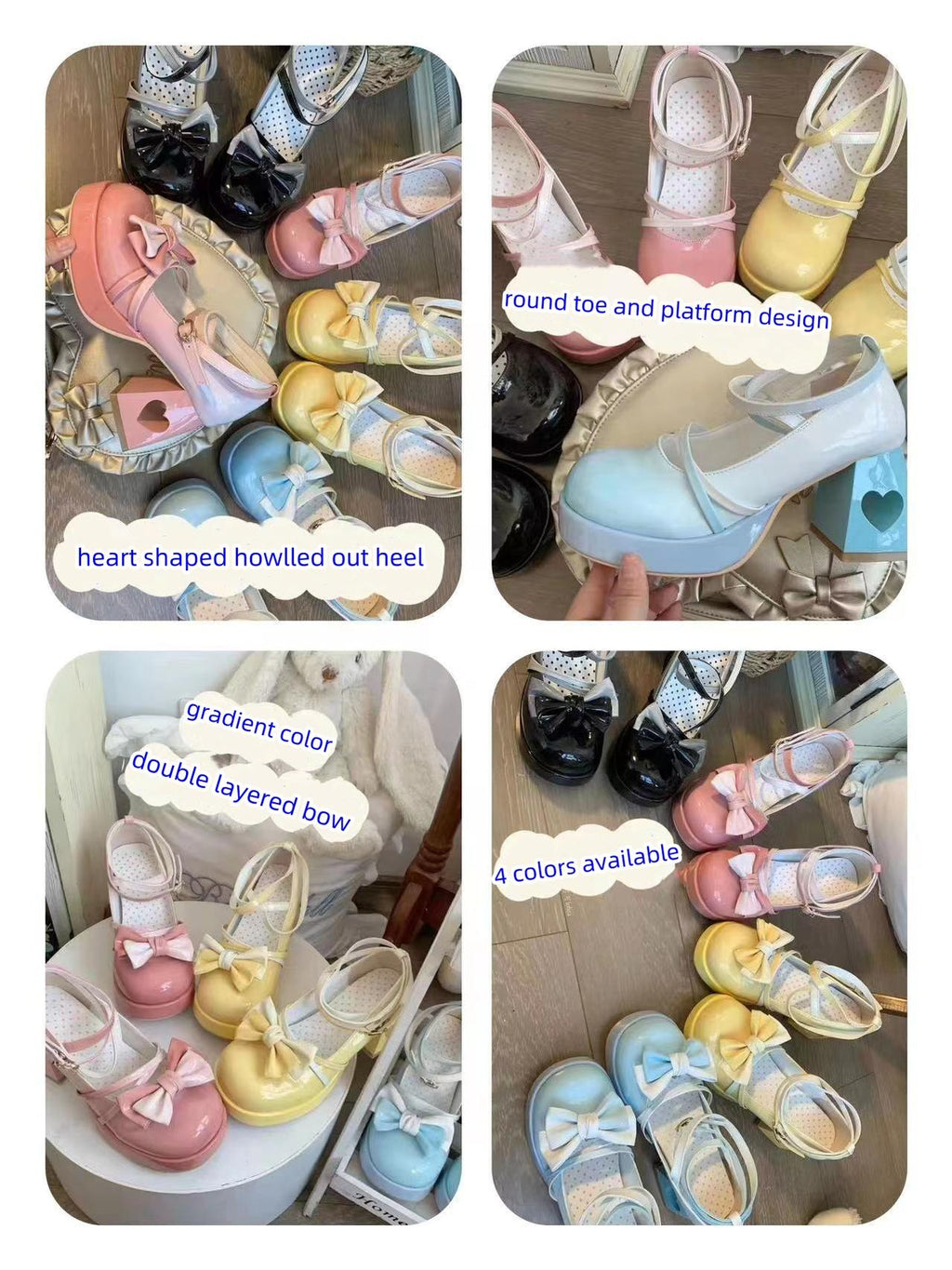 Heart Function - Sweet Lolita Shoes Gradient Color High Heels - image 4