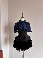 Final Nocturne - Black Gothic Lolita Vest, Bat-Wing Shape - image 3