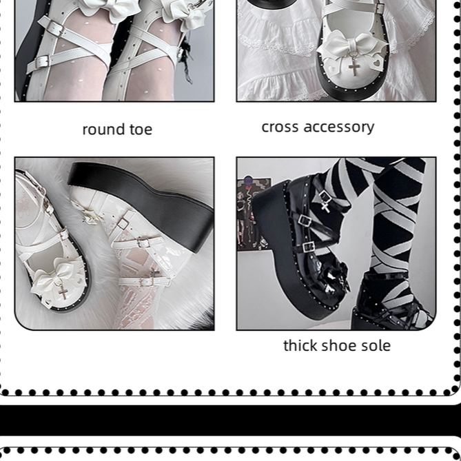 Devil Cross - Punk Lolita Shoes Cross High Platforms Shoes - image 19