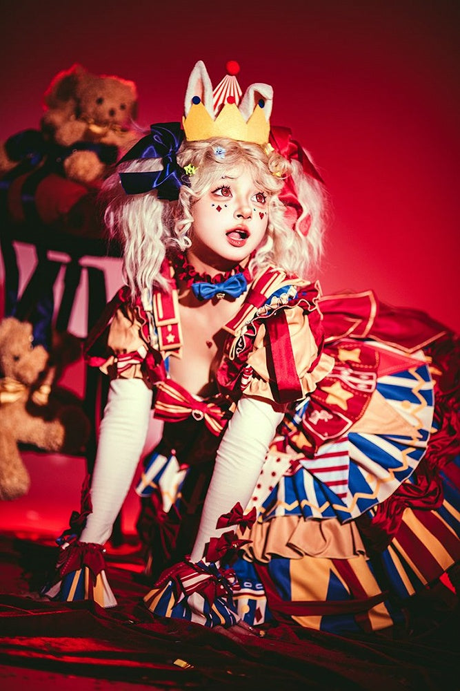 Bunny Circus Embroidery - Sweet Lolita JSK Dress and Detachable Puff Sleeves - image 23