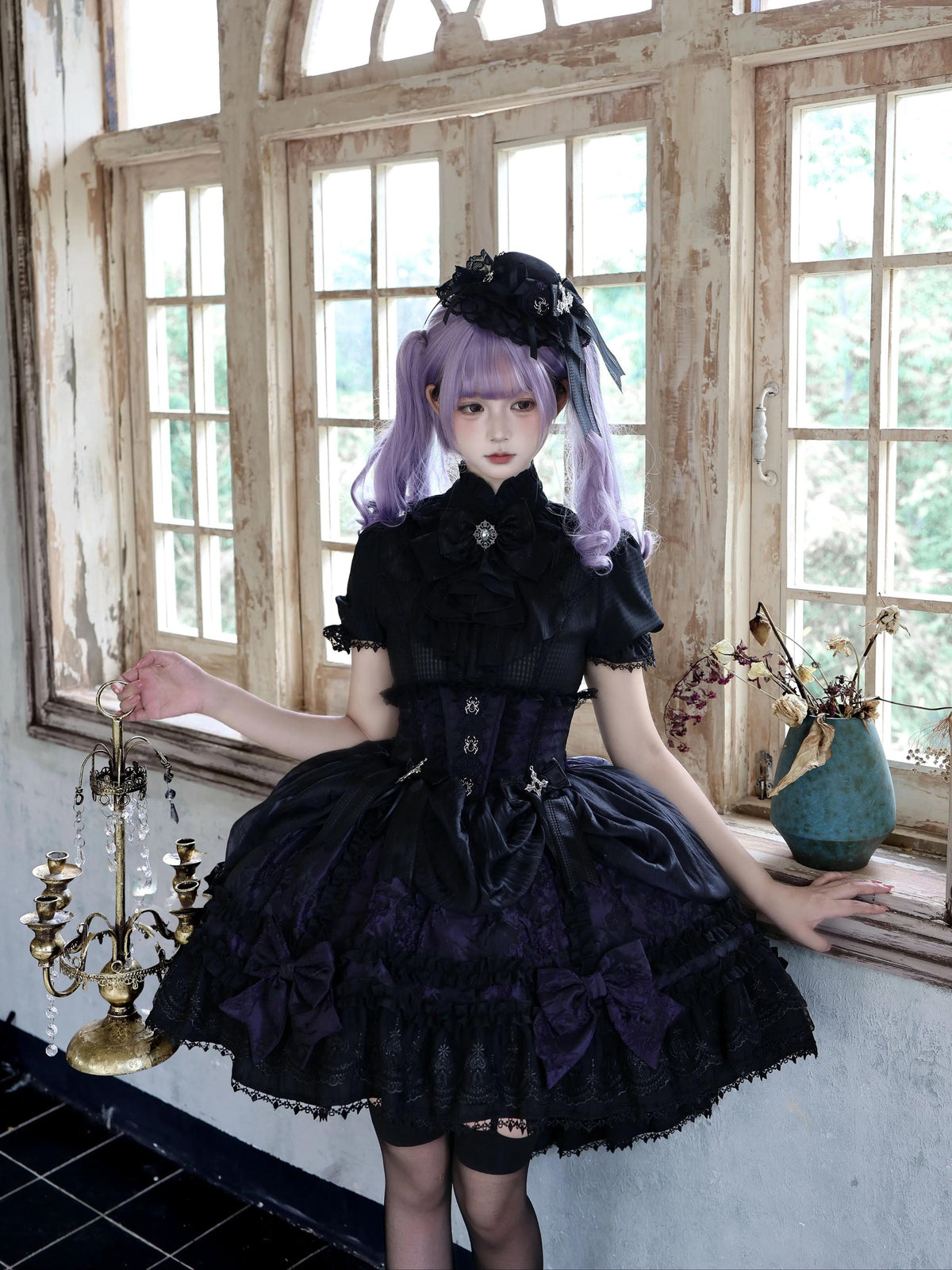 Spider Cross Knot Gothic Lolita Skirt and Blouse Set - image 19