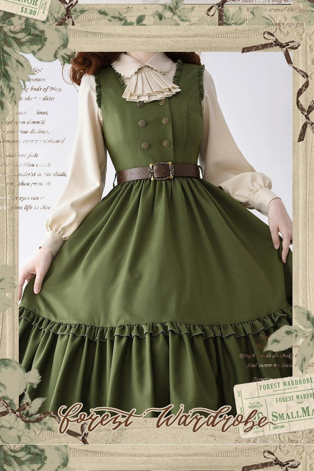 Little Manor - Classical Lolita JSK Dress & Long Sleeve Blouse - image 12