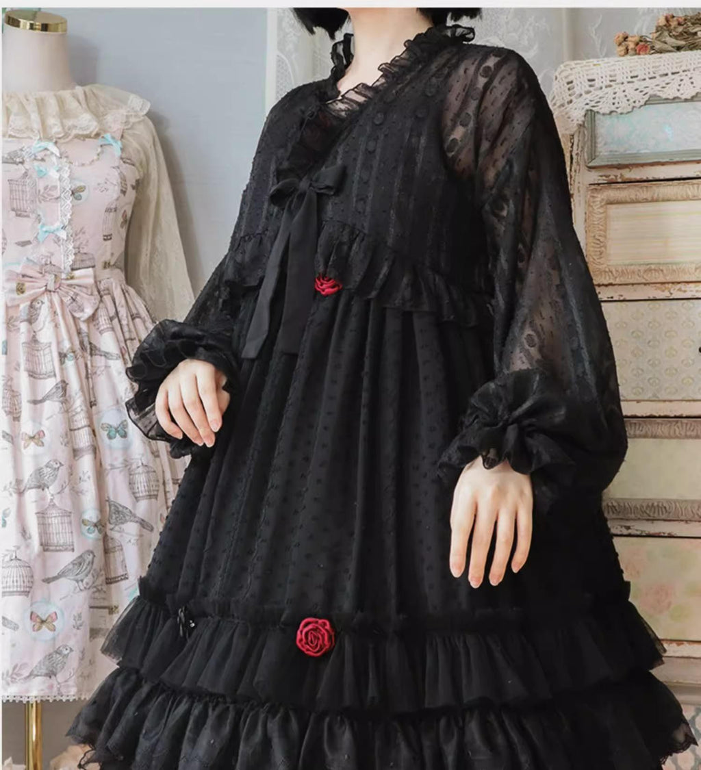 Spring Breeze - Plus Size Spring Lolita JSK Dress with Rose Decoration - image 8