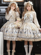 Rabbit Print OP with Detachable Striped Sleeves - image 4