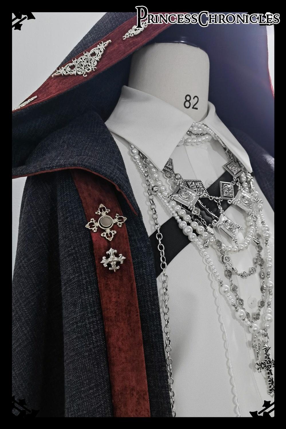 Divine Covenant - Retro Ouji Lolita Pants Suit Male Lolita Long Cape - image 14