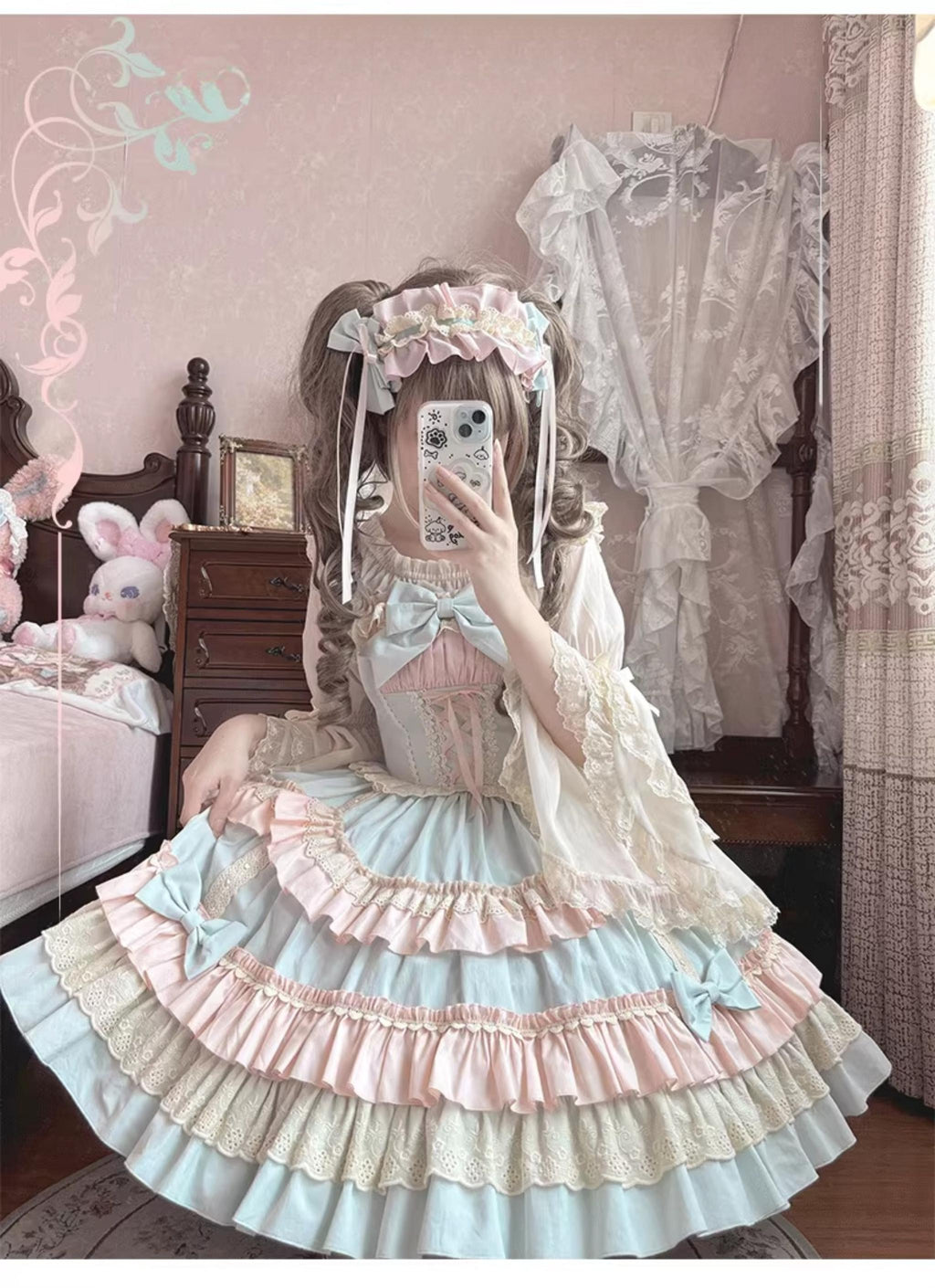 Sweet Mousse - Sweet Lolita JSK in Playful Colors with Bow Decoration - image 6