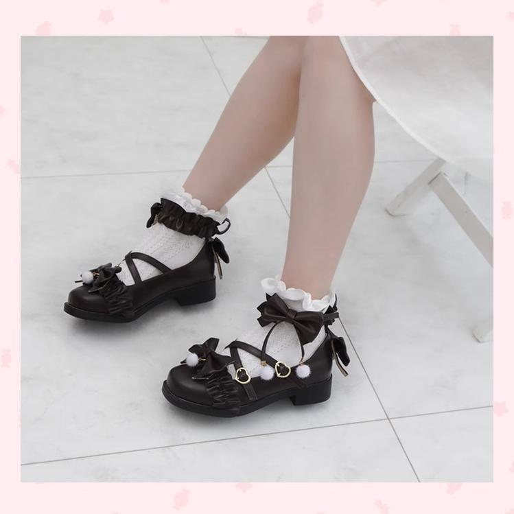 Fairy Godmothe - Preppy Style Flat Shoes Mid Heel Round Toe Lolita Shoes - image 28