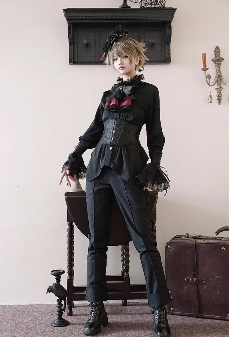 Coffin of Pilgrimage - Medieval European Ouji Lolita Shirt & Pants Suit - image 23
