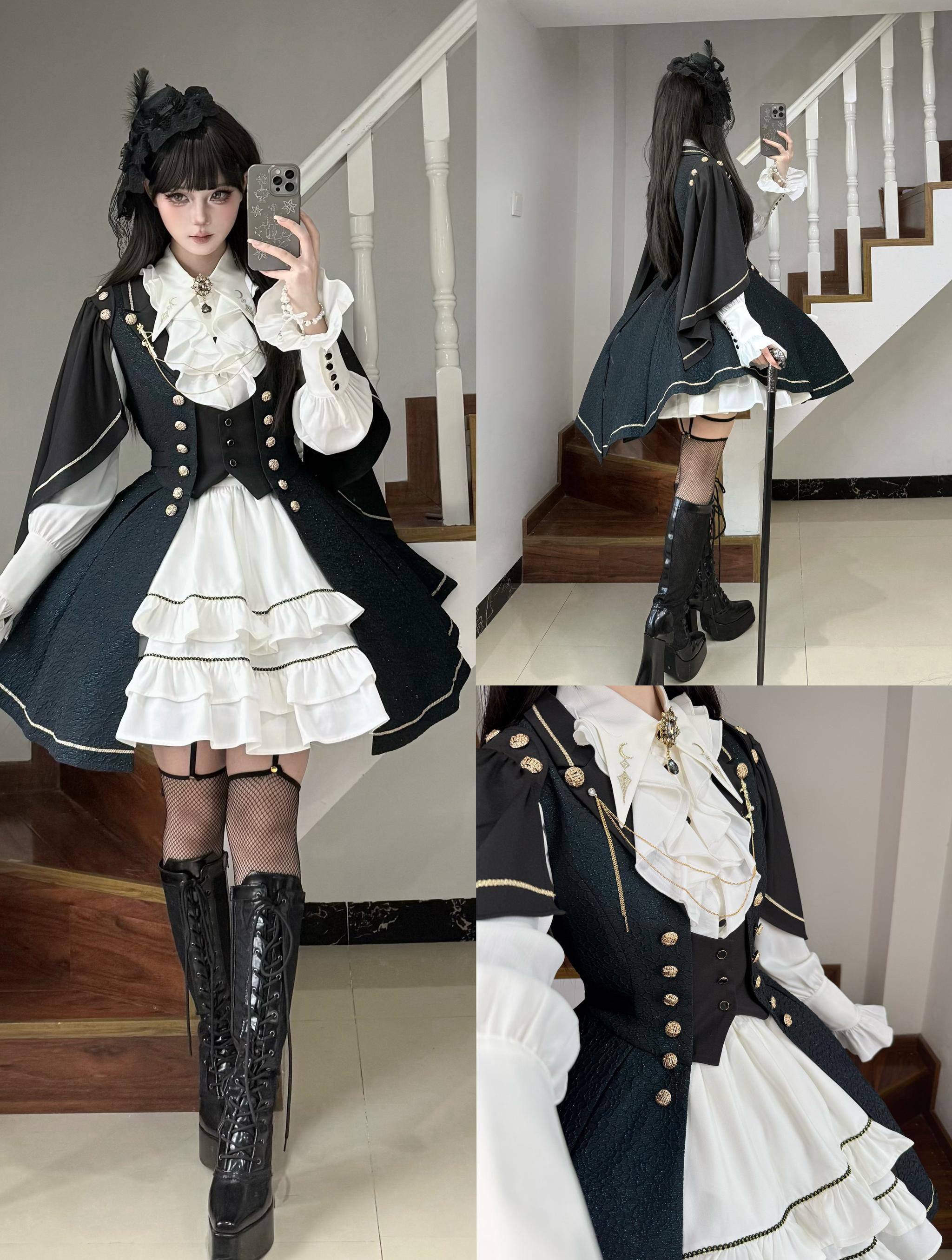 Fallen Moon Code - Retro Military Lolita Vest, Skirt and Pants Collection - image 9