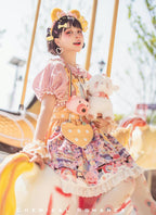 Sweetheart Doll Machine - Sweet Lolita Printed Salopette - image 33