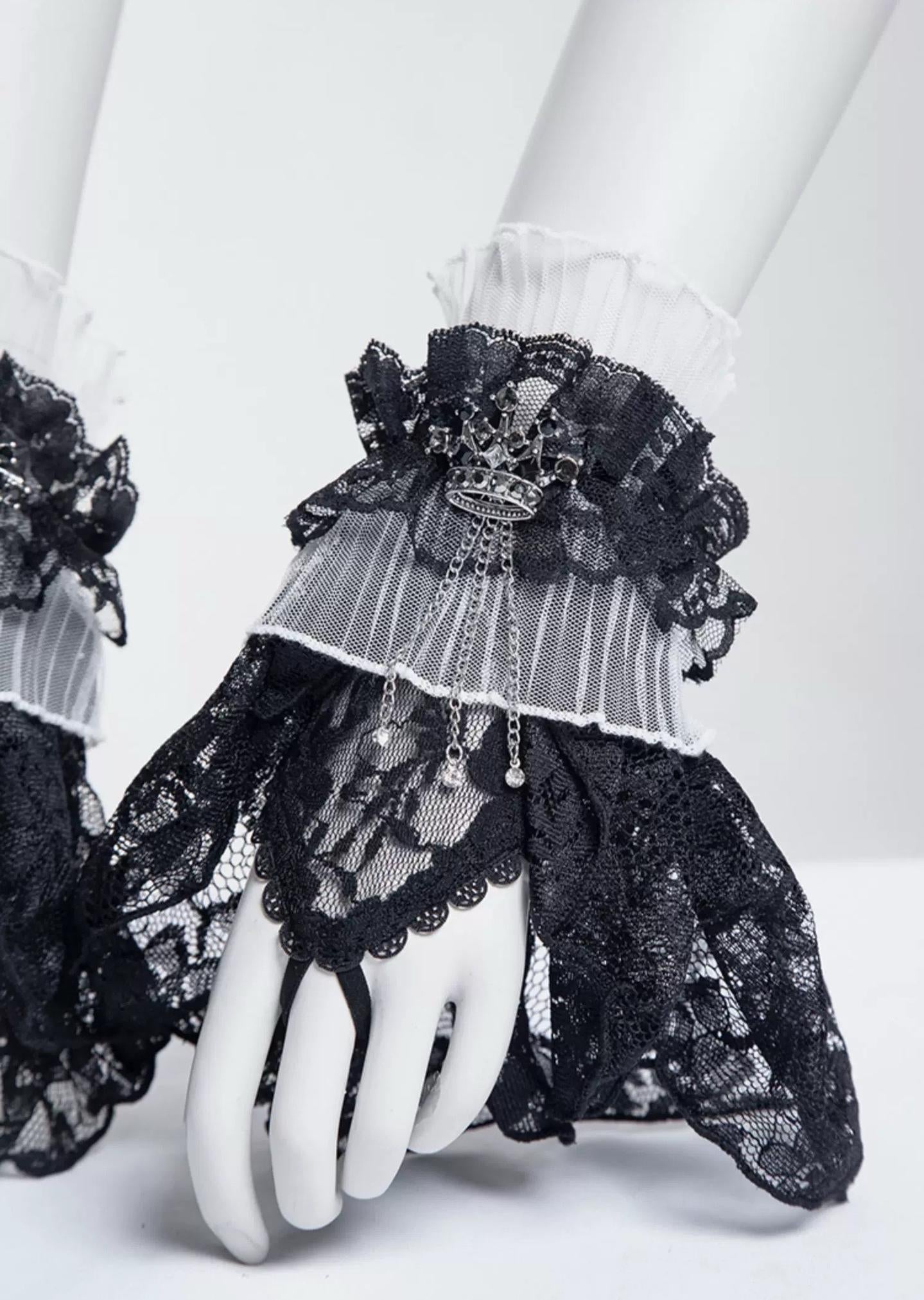 Gothic Lolita Lace Cuffs, Crown Decoration - image 8