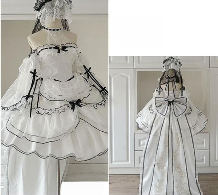 Layered Poem Wedding Sweet Plus Size Lolita JSK Dress Set - image 26