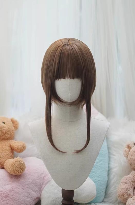 Old School Lolita See-through Bangs Wig, Curly Ponytails - image 3