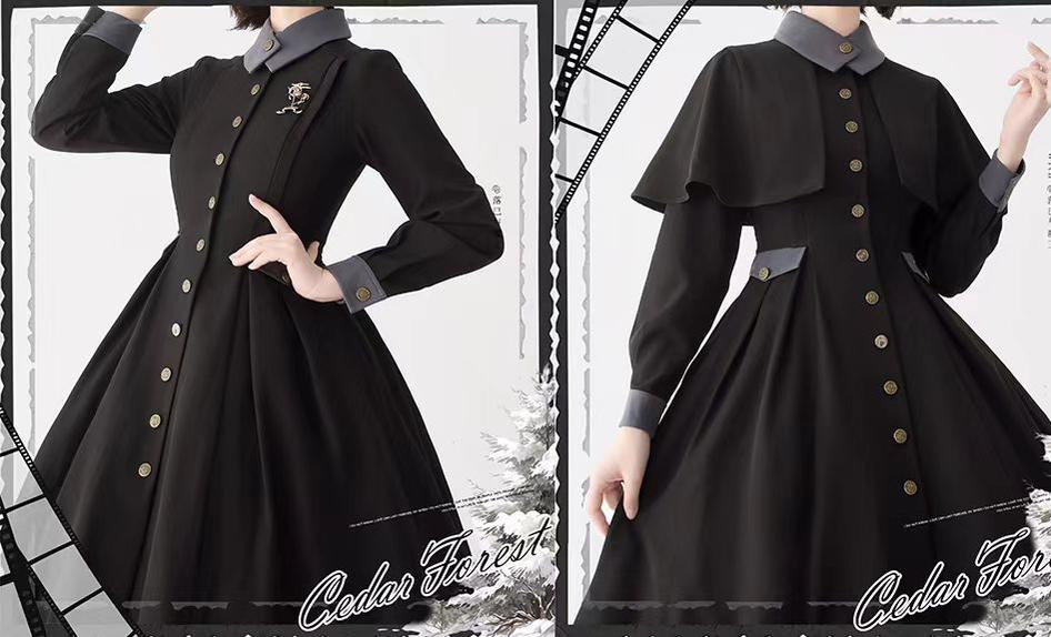 Classic Full Cardigan - Elegant Winter Lolita Coat Dress - image 10