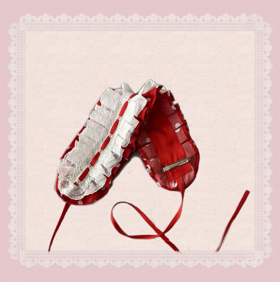Polka Bailys - Old School Lolita JSK Suit, Red White Polka Dot Dress - image 21