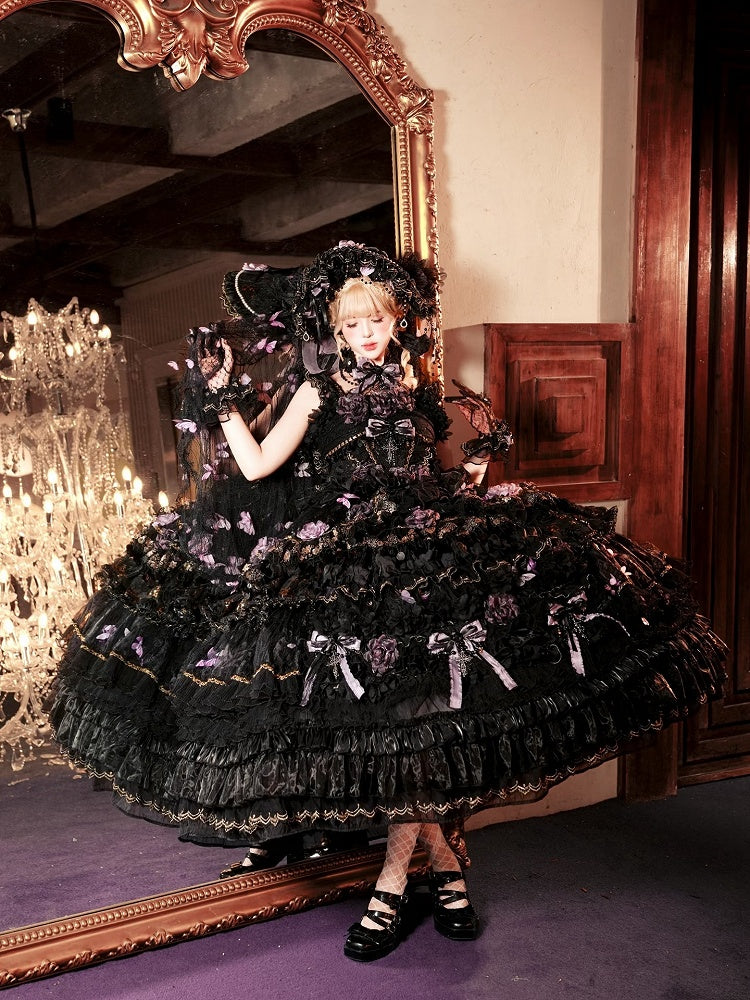 Black and Purple Ankle-Length Hanayome Hime Lolita Dress - image 1