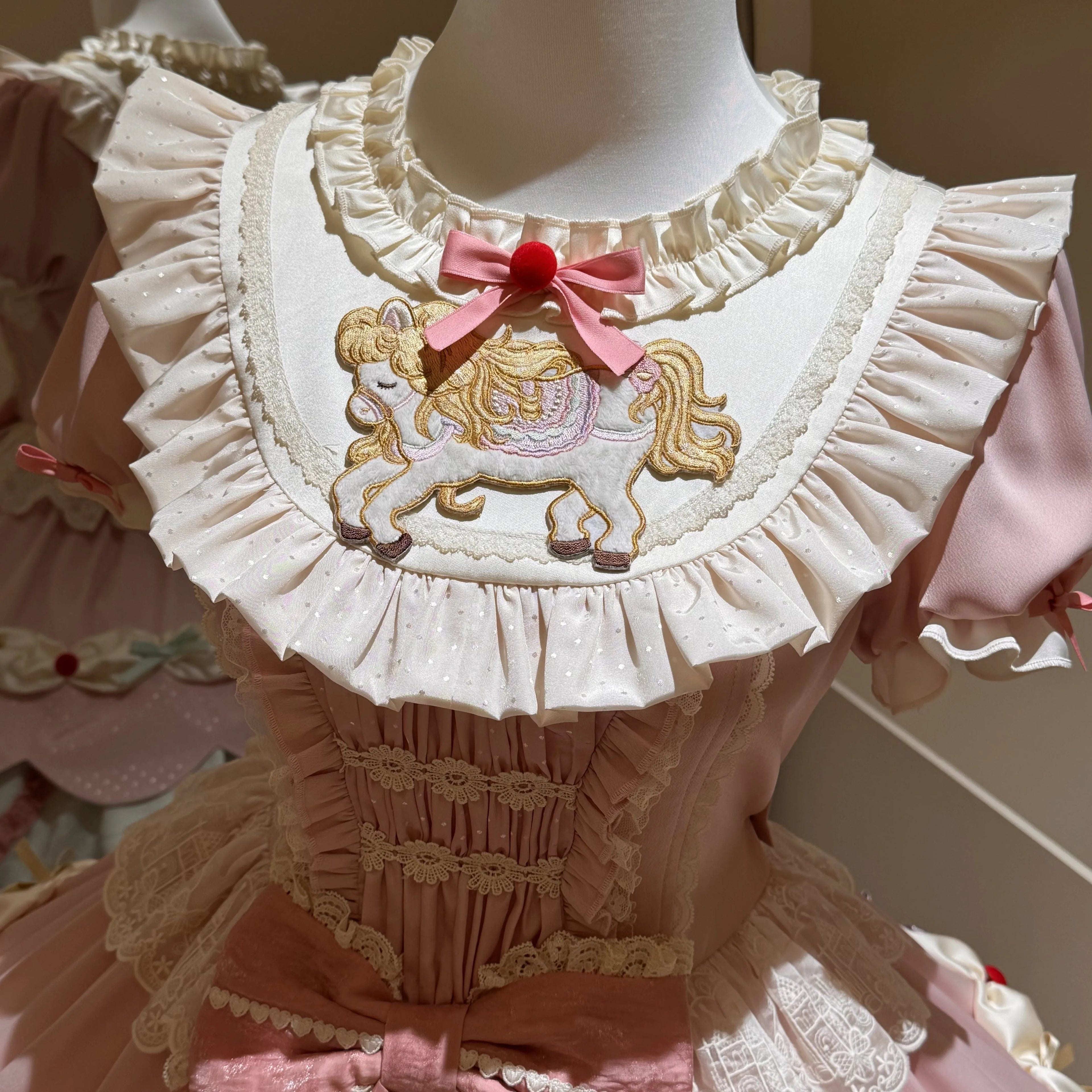 Dream Parade Pink Pony Embroidery Sweet Lolita OP and Skirt Set - image 9