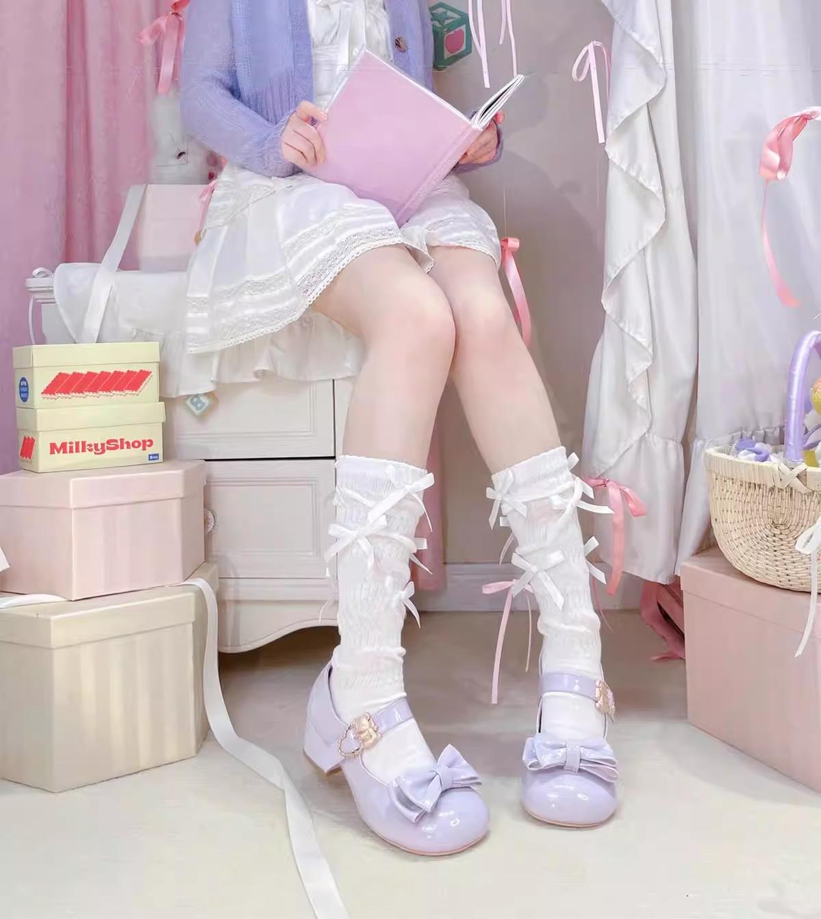 Hug Bear - Sweet Lolita Heel Shoes Bear Metal Buckle Bow Shoes - image 52