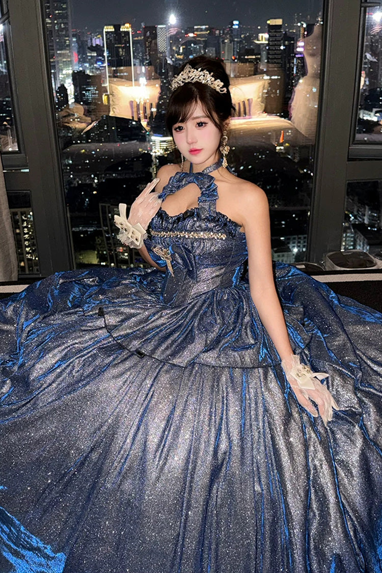 Paris-Inspired - Sleeveless Glitter Series Ruffled Cut-Out Bow Sweet Lolita Skirt Set - image 5