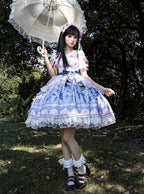 Romantic Floral Puff-Sleeve Dress with Lace Pearl and Overlay - image 6