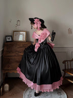 Rose 3D Floral Pearl Gothic Lolita Ball Gown OP Dress - image 6