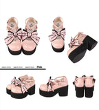 Black Pink Japanese Lolita Thick Heel Shoes - image 6