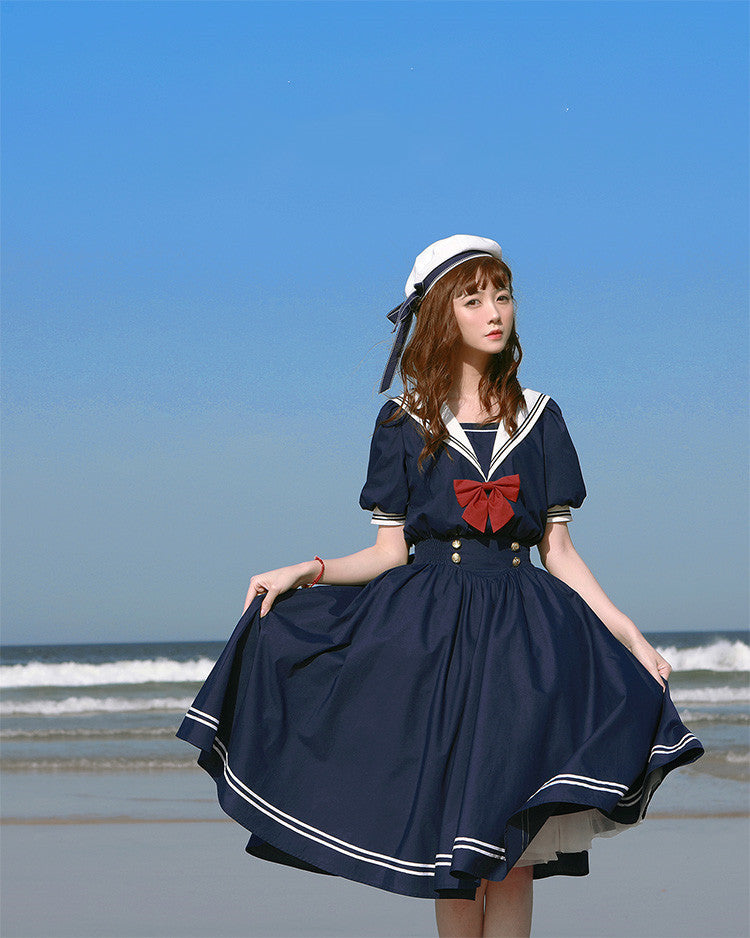 Sea and Wind - Retro Sailor Lolita OP Dress Version 1.0 - image 8